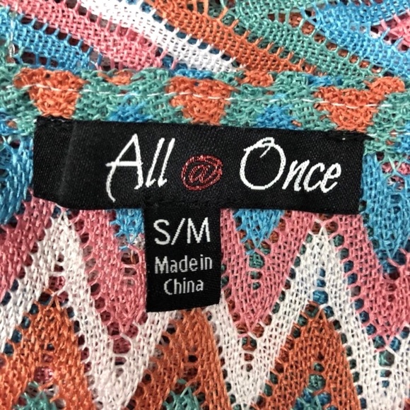 Chevron Poncho Knit top Blouse Size S/M - Picture 5 of 6